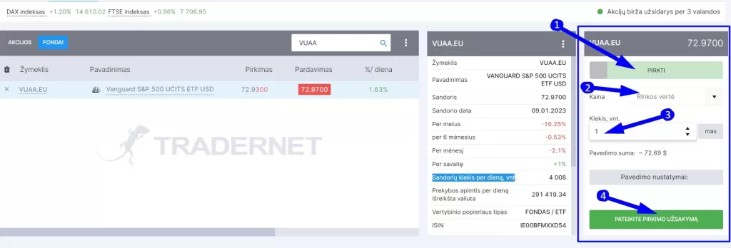 Nustatymai ir S&P500 pirkimas - Freedom24